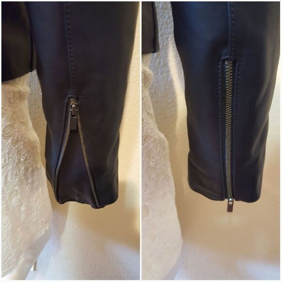 Vince Collarless Leather Jacket Size Sm - Picture 6 of 8